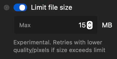 Set max file size